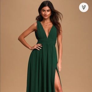 Lulu’s Heavenly Hues Maxi Dress in Forest Green